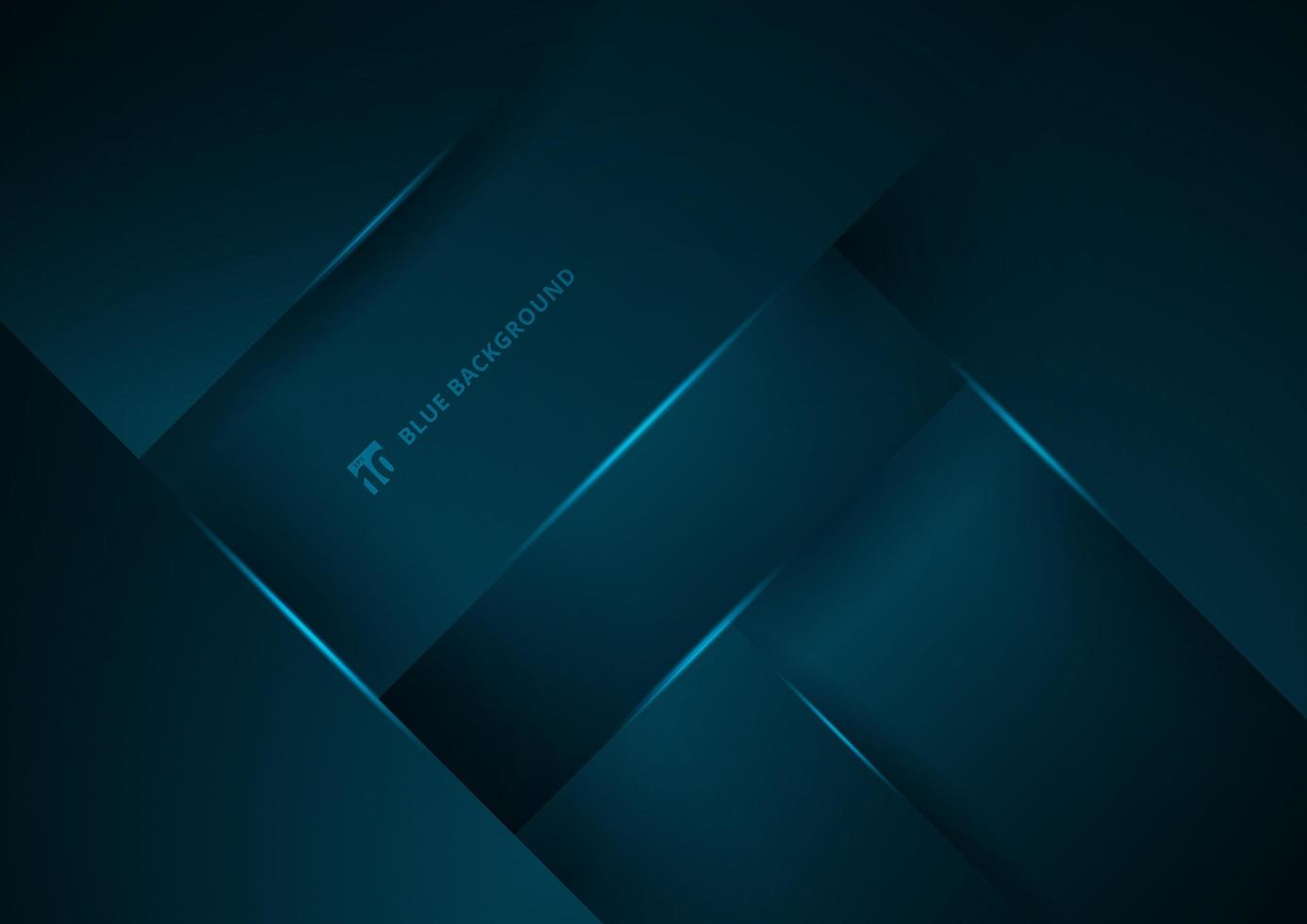 Abstract blue geometric overlap layer background with lighting. vector