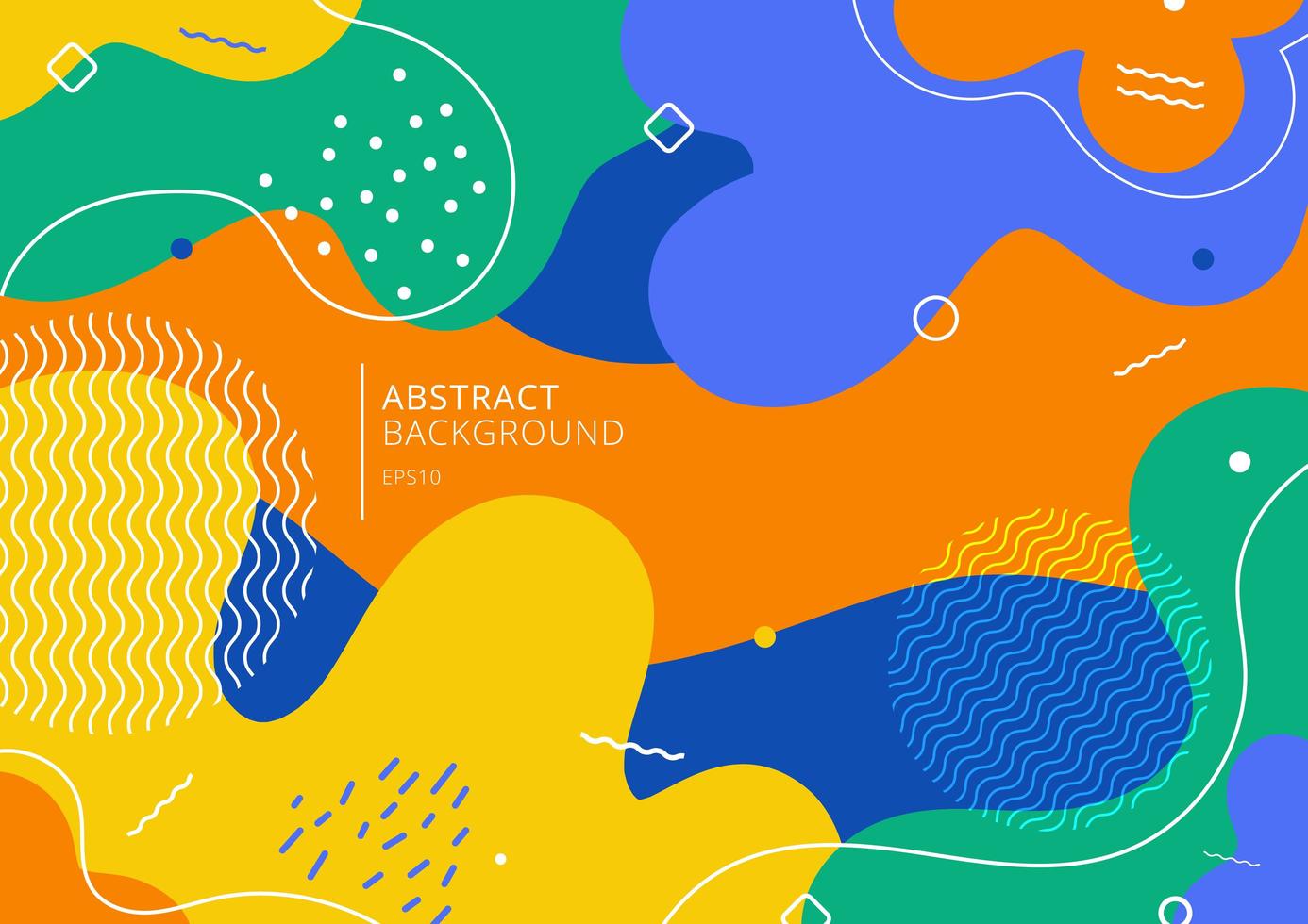 Abstract background trendy colorful splash cartoon overlay spot pattern of geometric shape, line and dot. vector