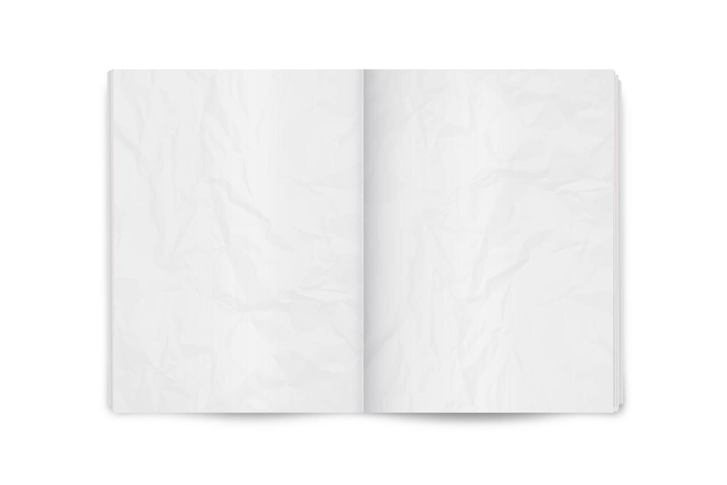 Realistic vector illustration of the page spread magazine or newspaper layout.