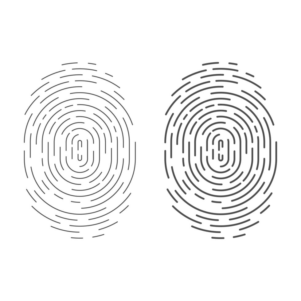 Circle fingerprint vector icon isolated on white