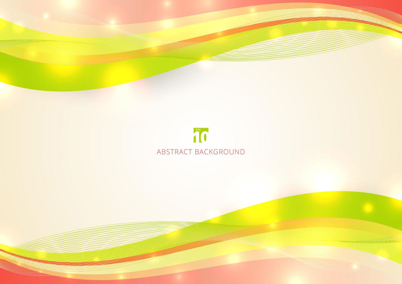 Abstract colorful wave line with light glow on white background space for your text. vector