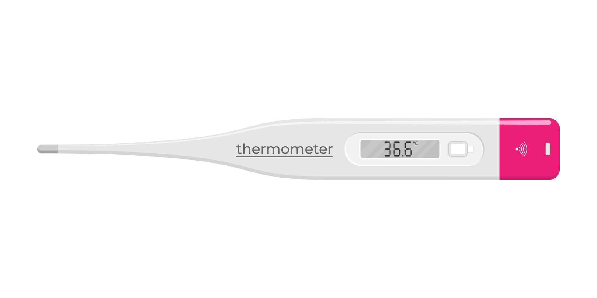 Termómetro digital electrónico para examen médico aislado sobre fondo blanco. vector