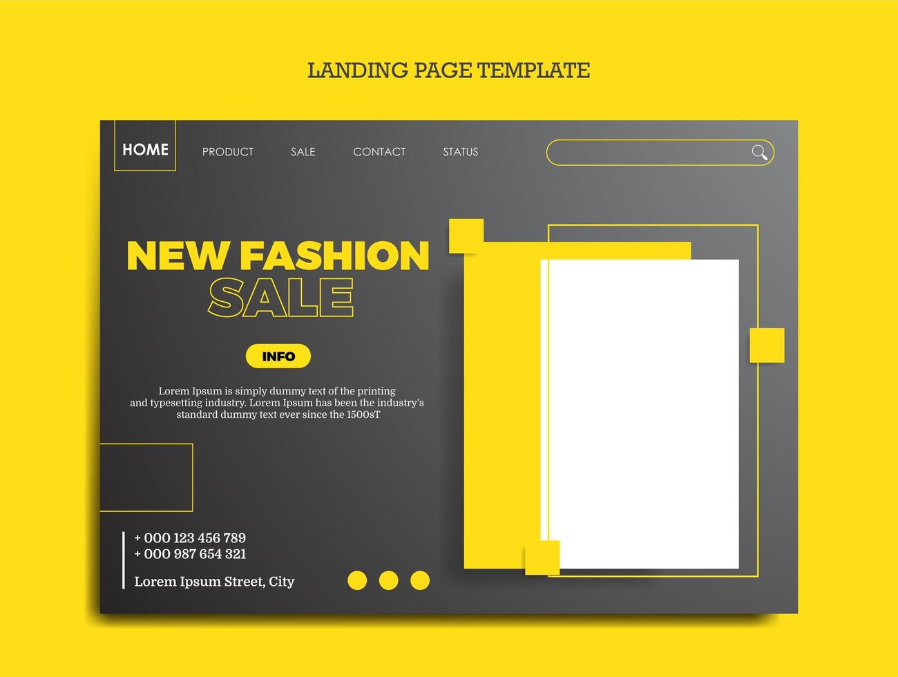 Landing page template for clothes fashion business vector