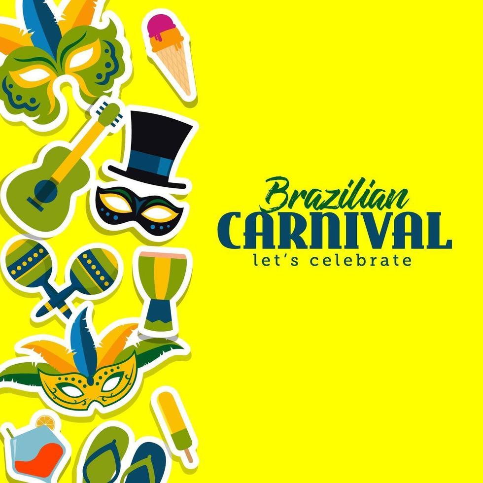 Ilustración de vector de plantilla de carnaval brasileño