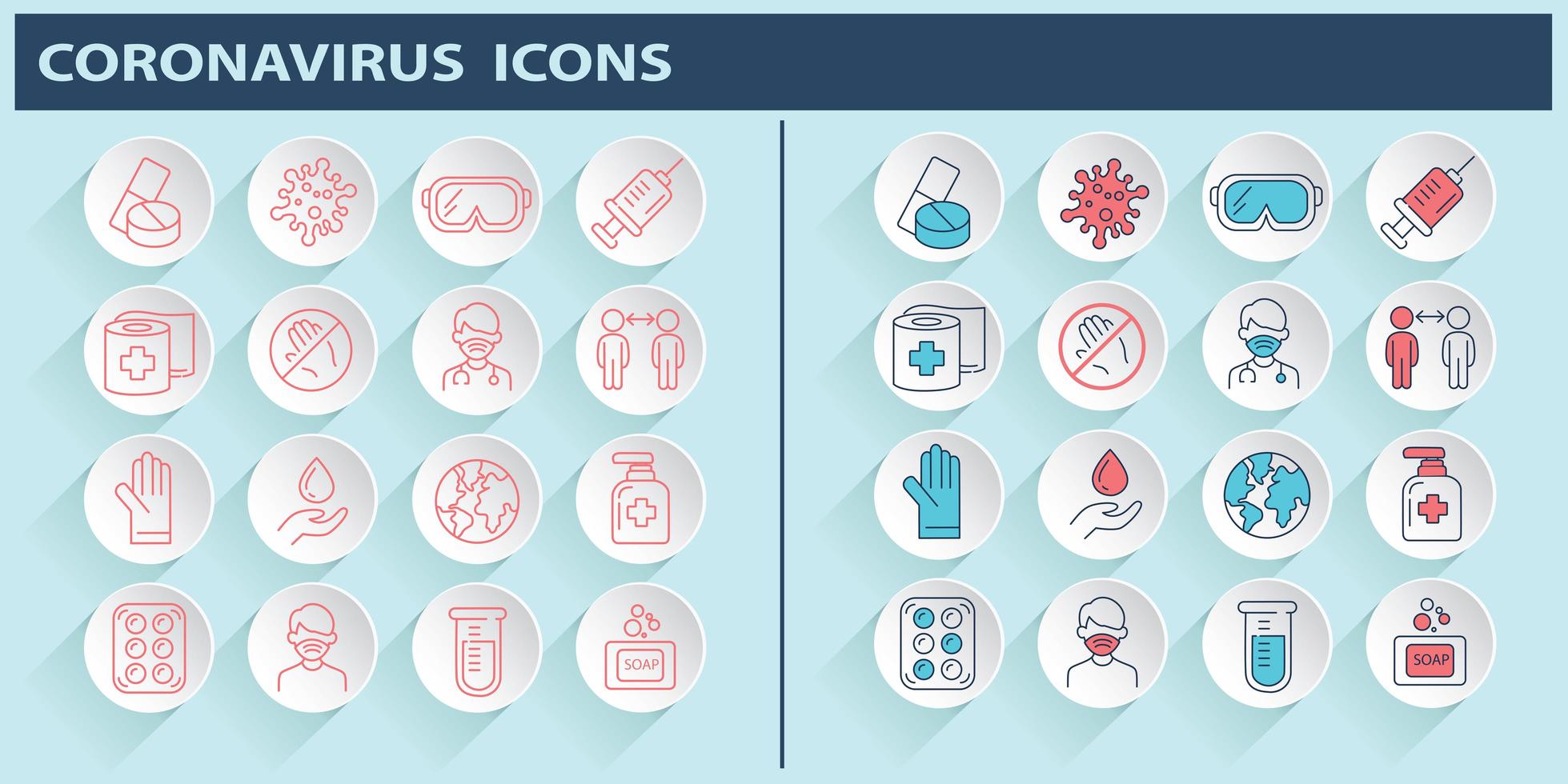 conjunto de iconos de prevención de coronavirus 2019-ncov covid-19 vector