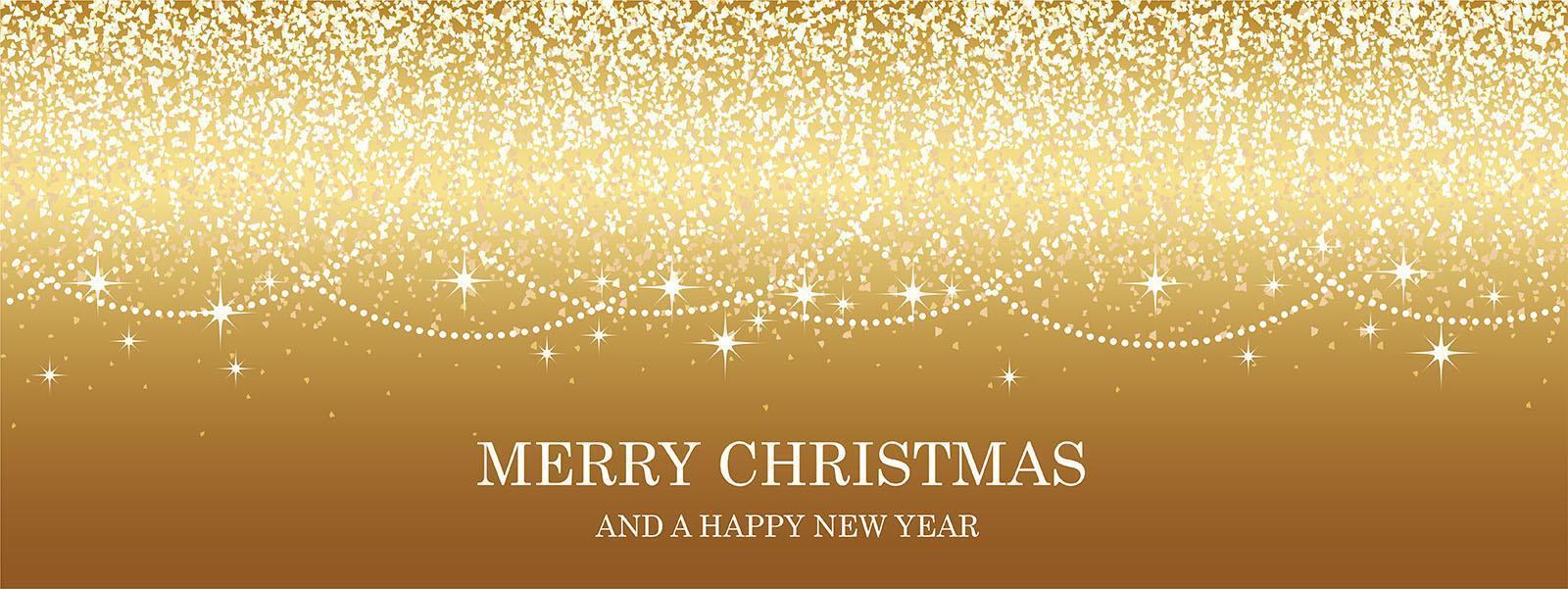 Abstract Gold Christmas Background With Bright Glittering Particles And Text Space. vector