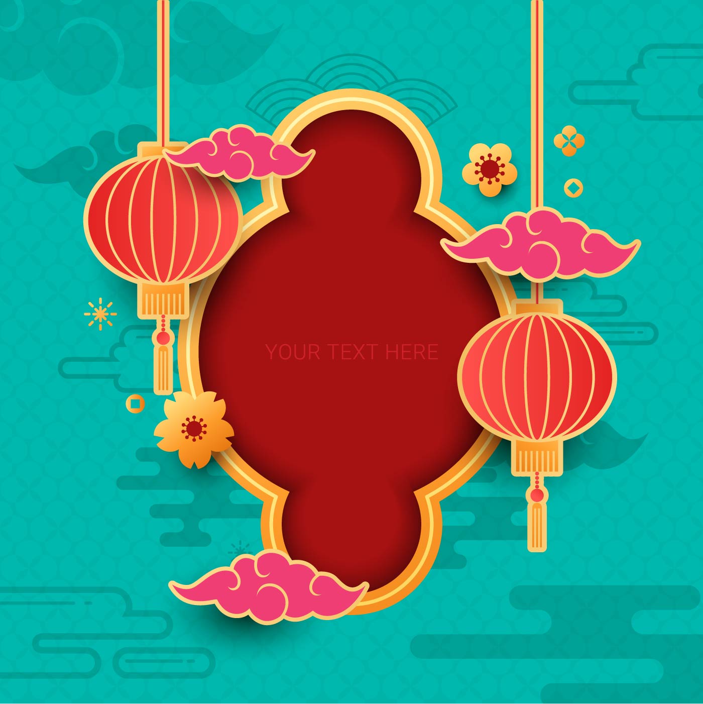 Chinese decorative background for new year greeting card 1872989 Vector ...