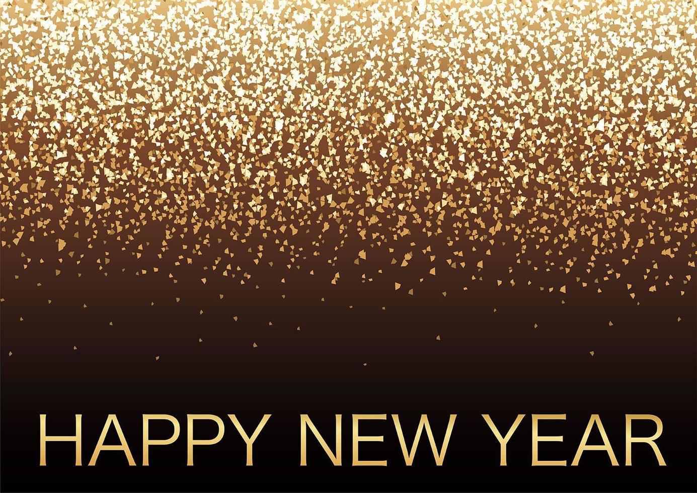 Happy New Year Background Illustration With Gold Glitter Particles Light. vector