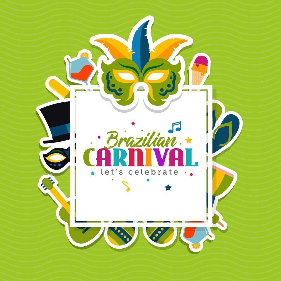 tarjeta de felicitación de la plantilla del carnaval brasileño vector