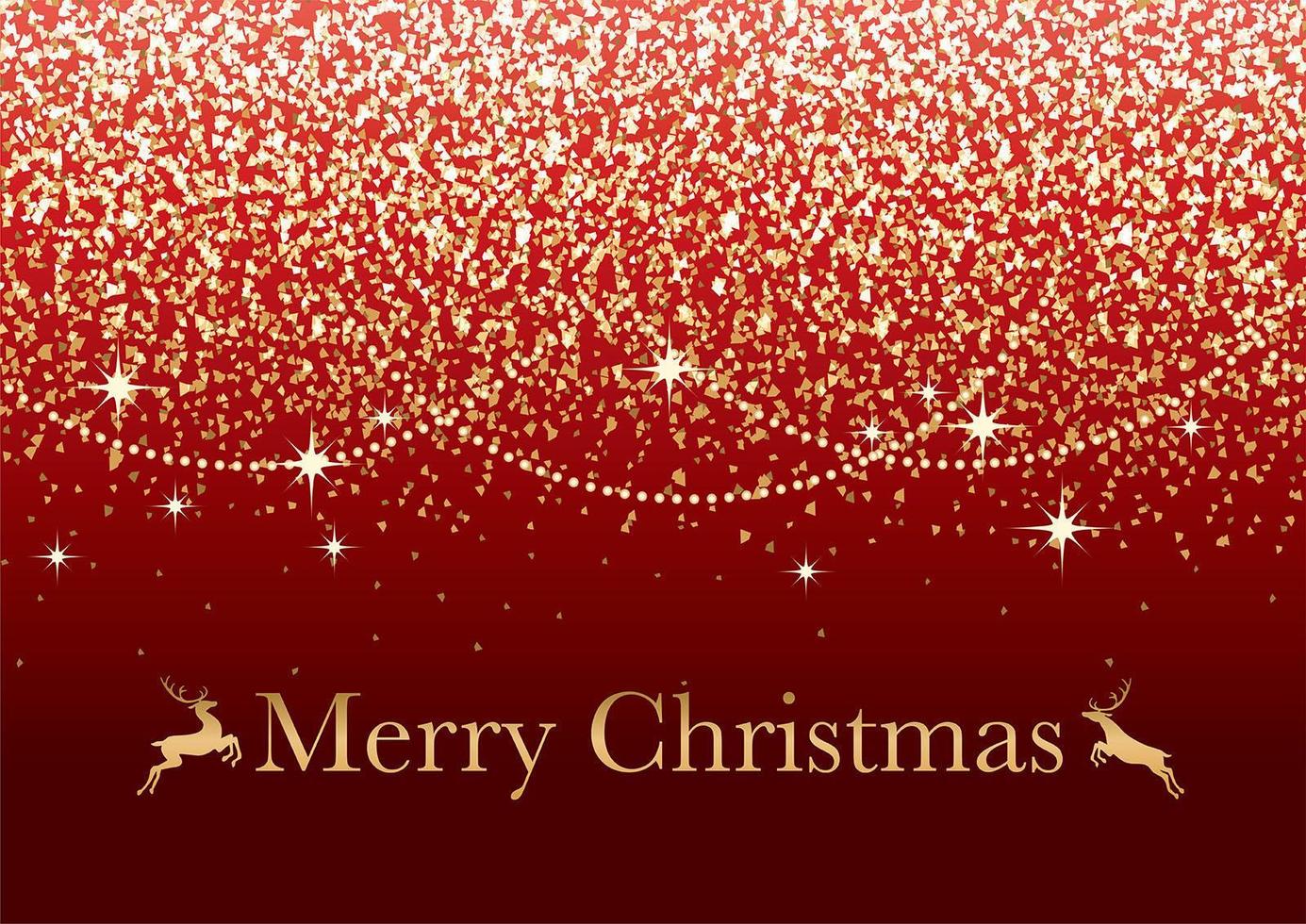 Abstract Red Christmas Background With Gold Glitter Particles And Text Space. vector