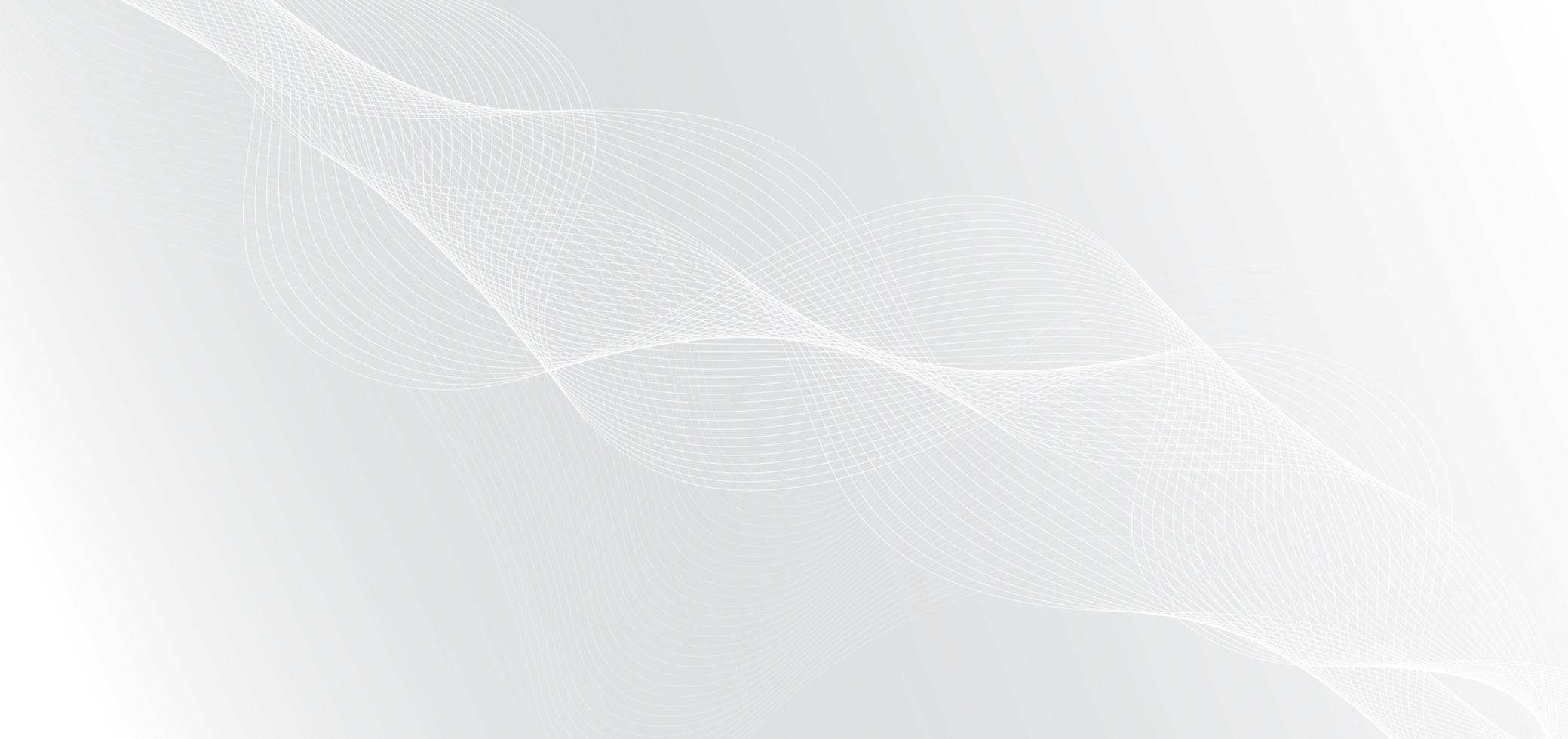 Abstract white wave lines on gray background and texture. vector