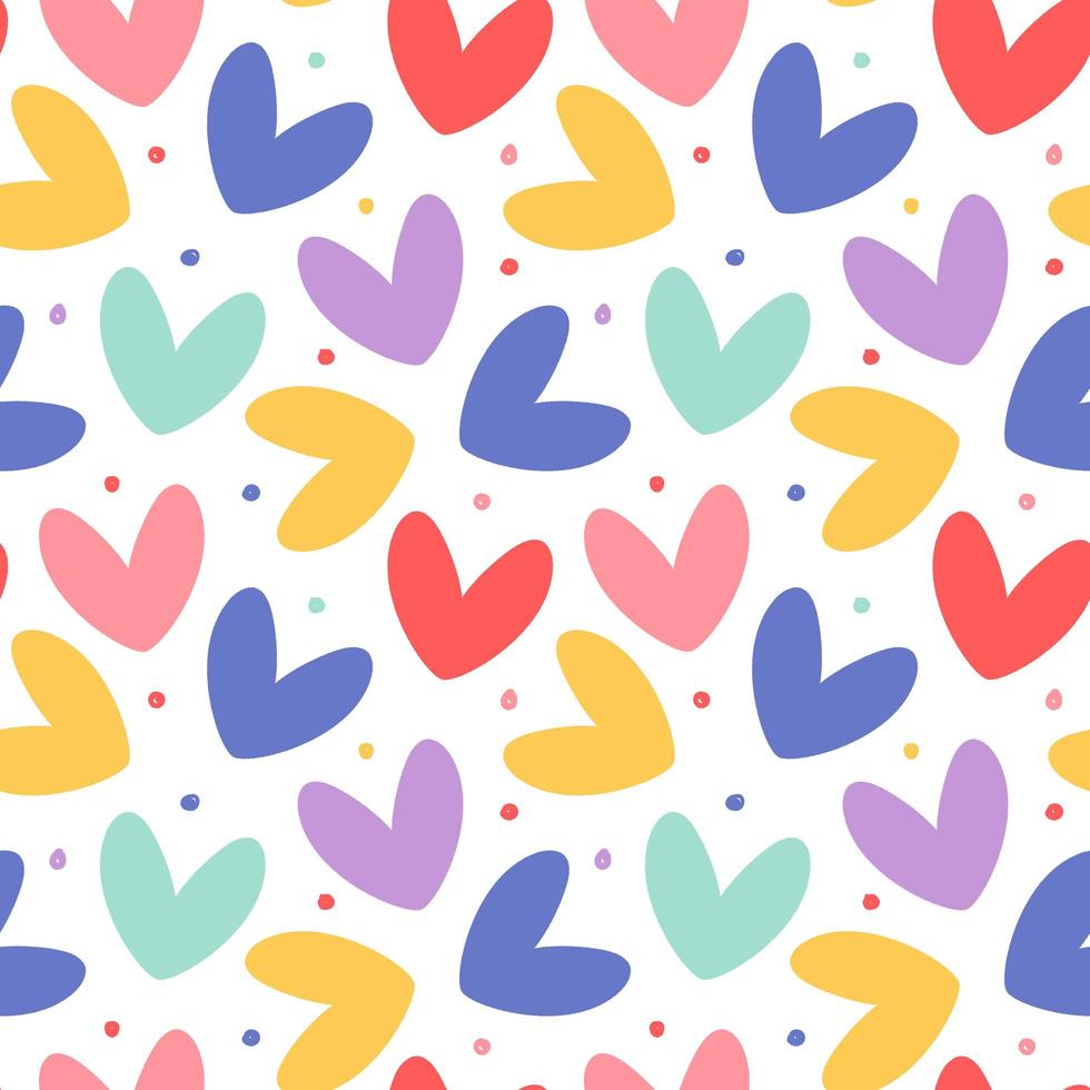 Cute hearts seamless pattern vector