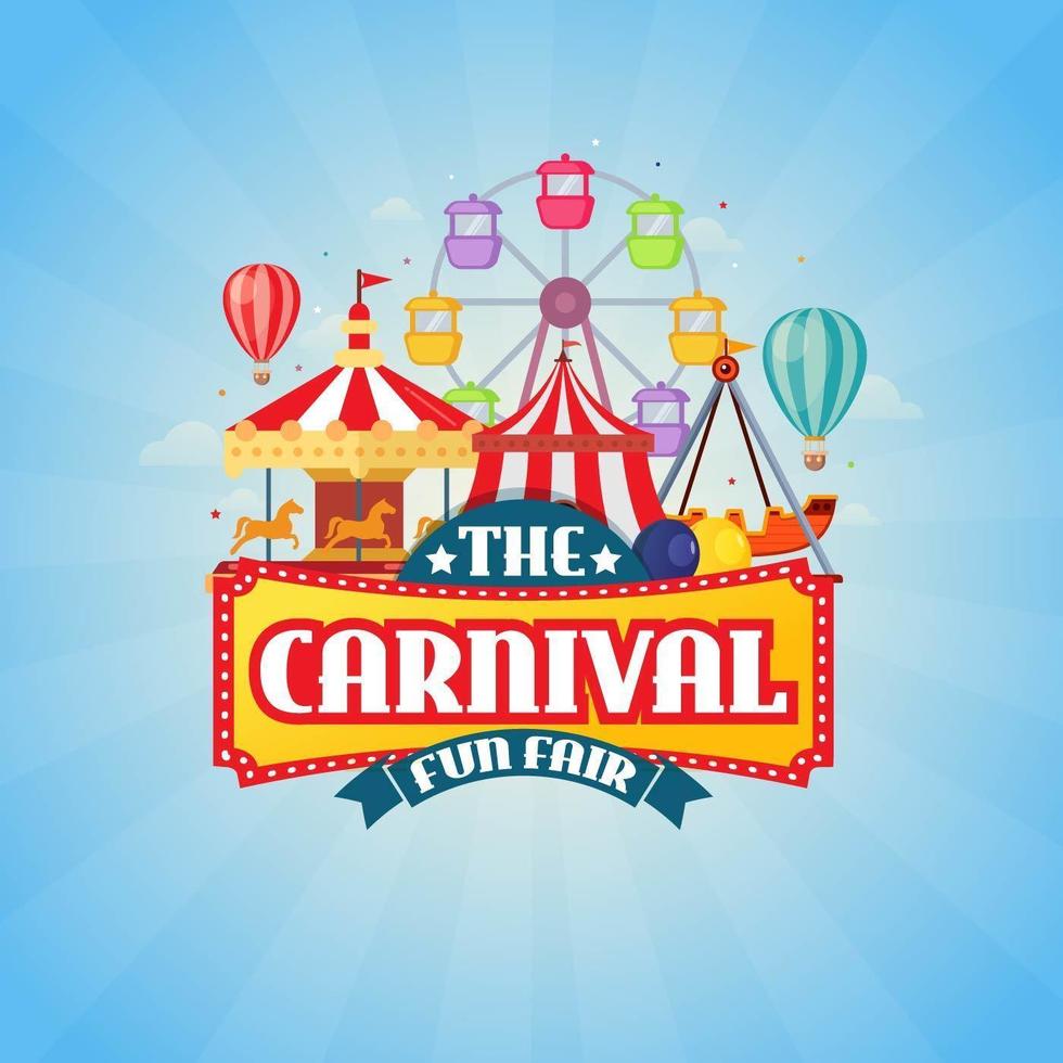 Carnival fun fair design concept vector illustration