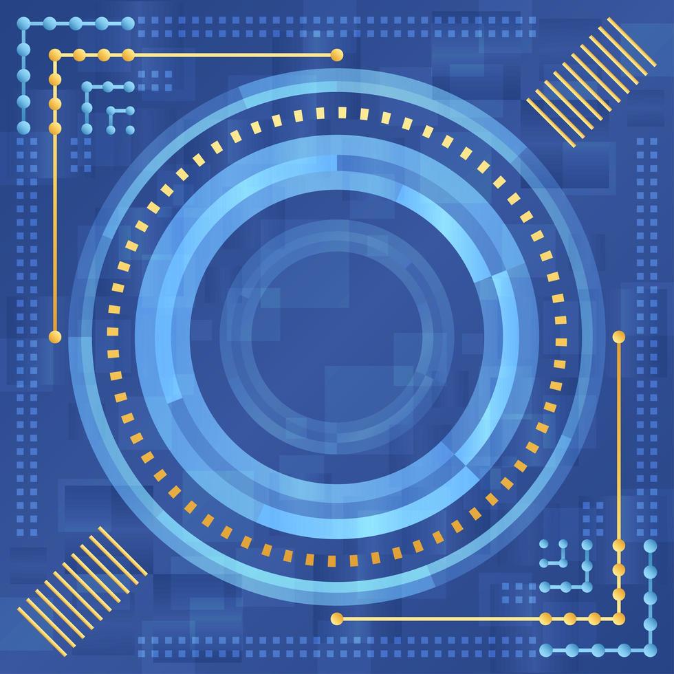 Blue and Gold Abstract Technology Concept vector