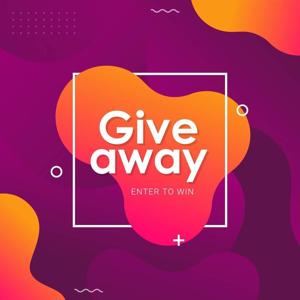 Giveaway time banner template vector illustration