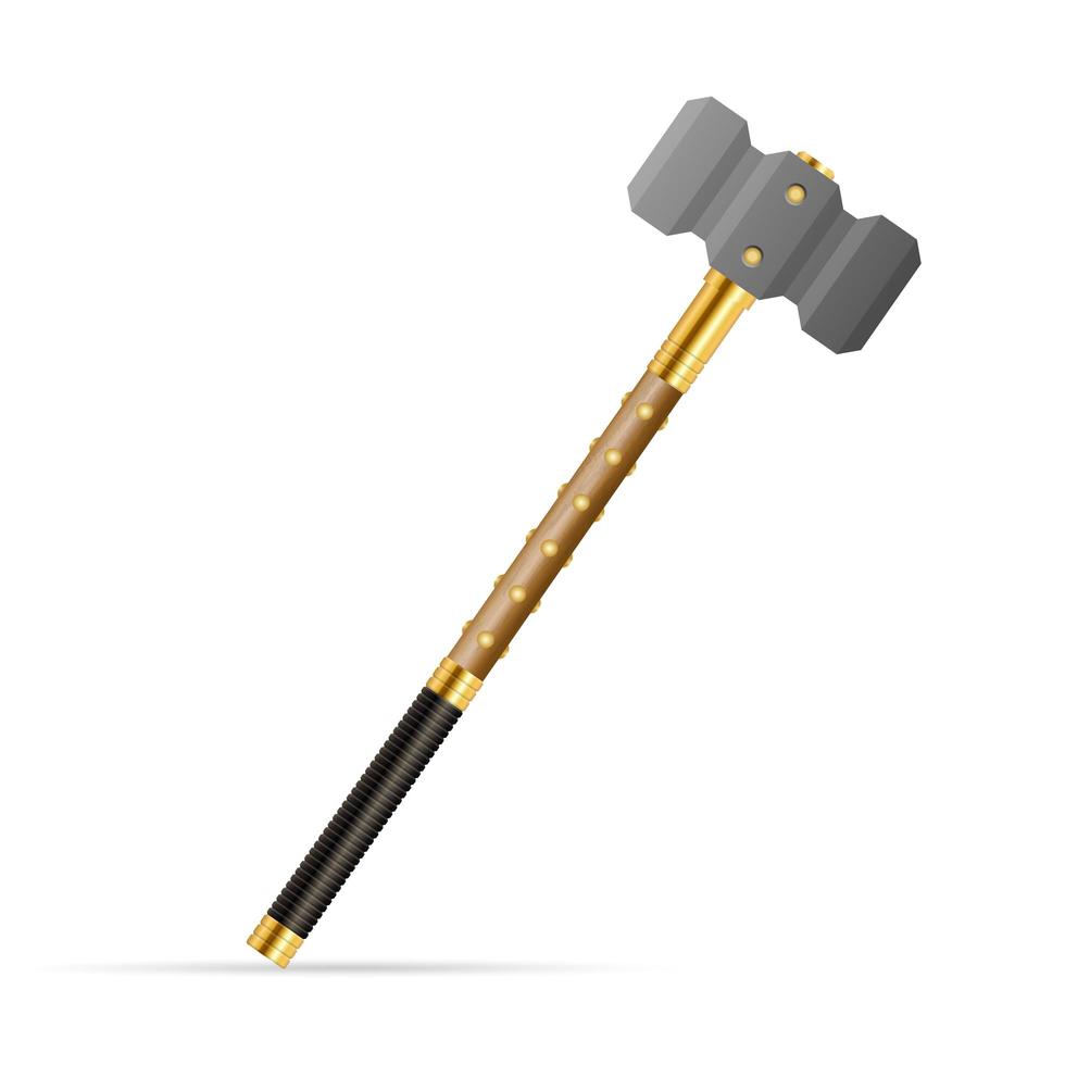 Medieval battle hammer vector illustration