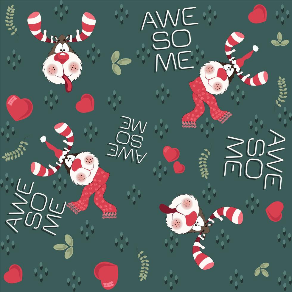 lovely and awesome deer seamless pattern vector