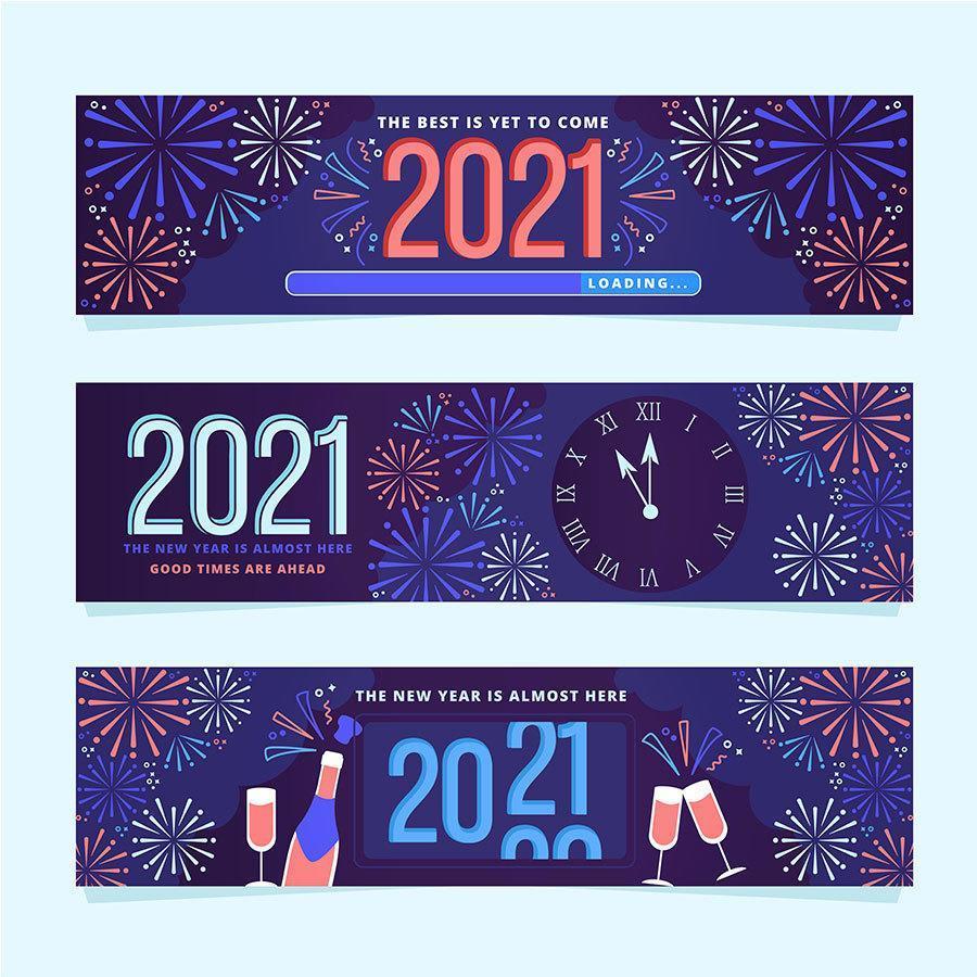 New Year Countdown Banners vector