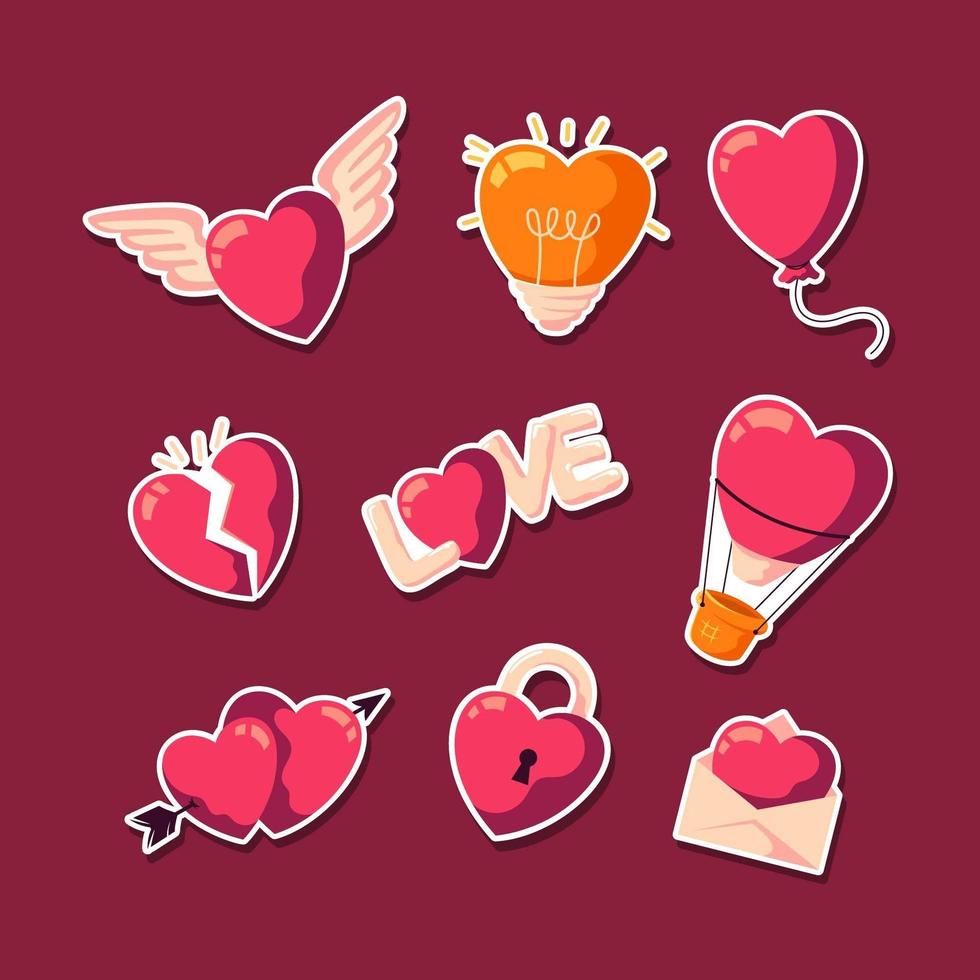 Pack Of Shiny Valentine Hearts vector