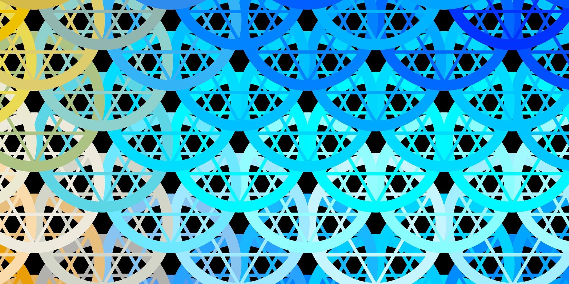 Dark Blue, Yellow vector background with occult symbols.
