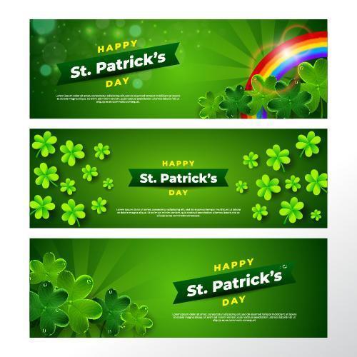 S t. colección de banners de patricks vector