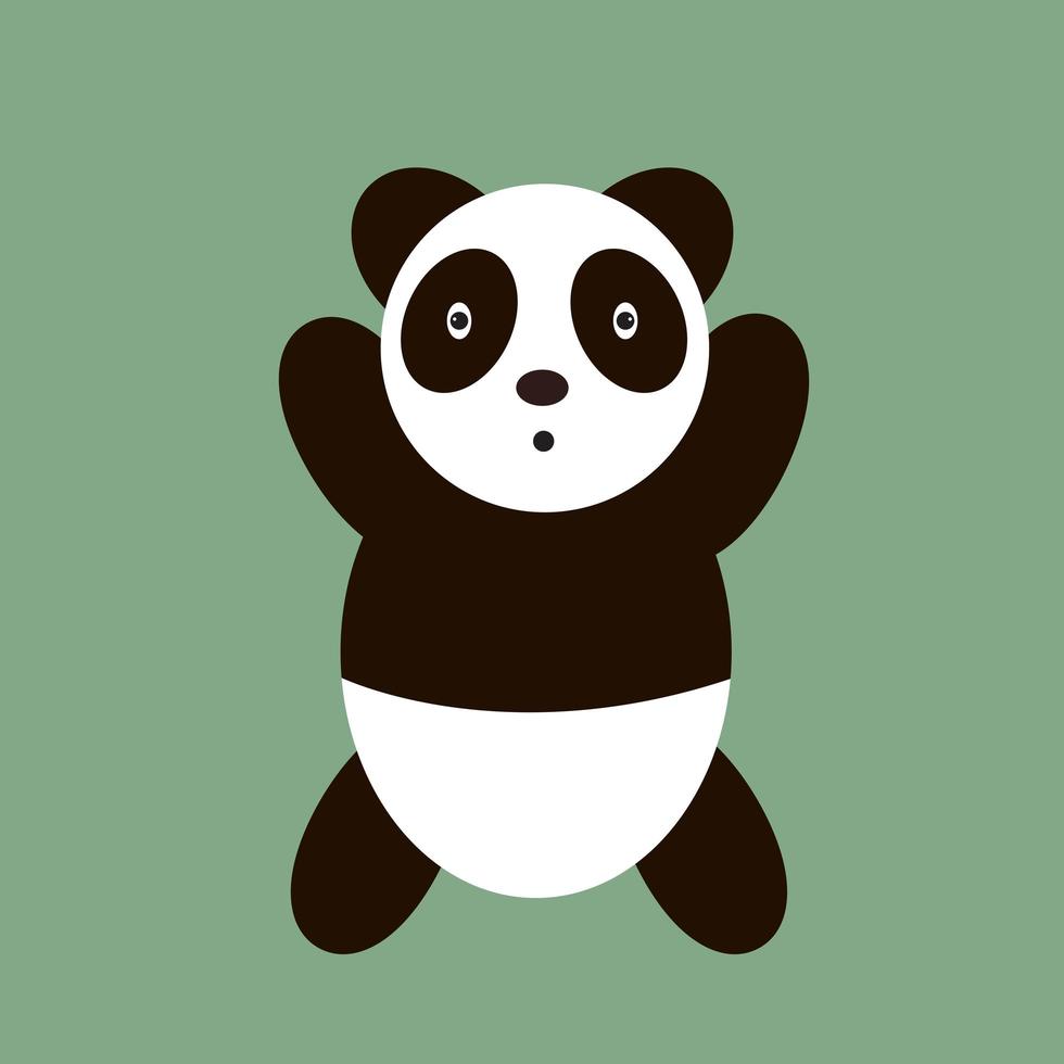 Flat kawaii panda vector