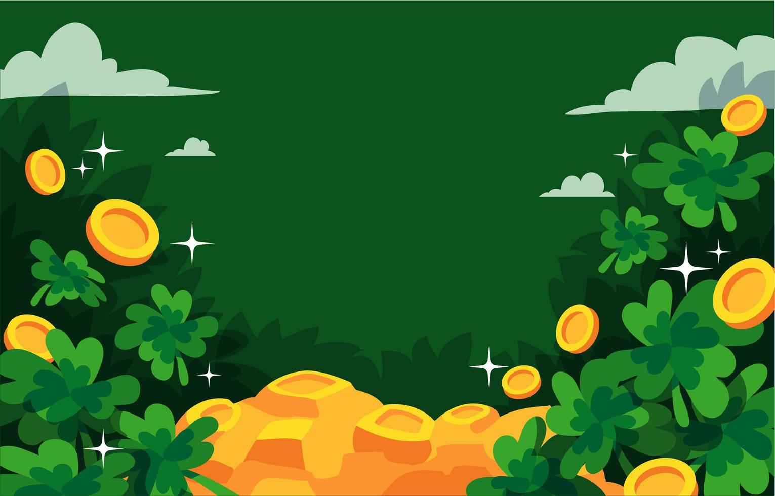 Saint Patrick's Day Sharmrock and Gold background vector