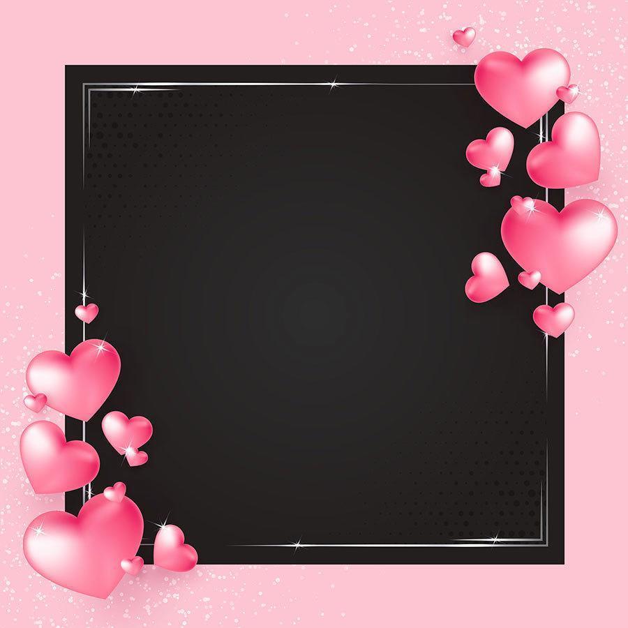 Background with Pink Realistic Hearts vector