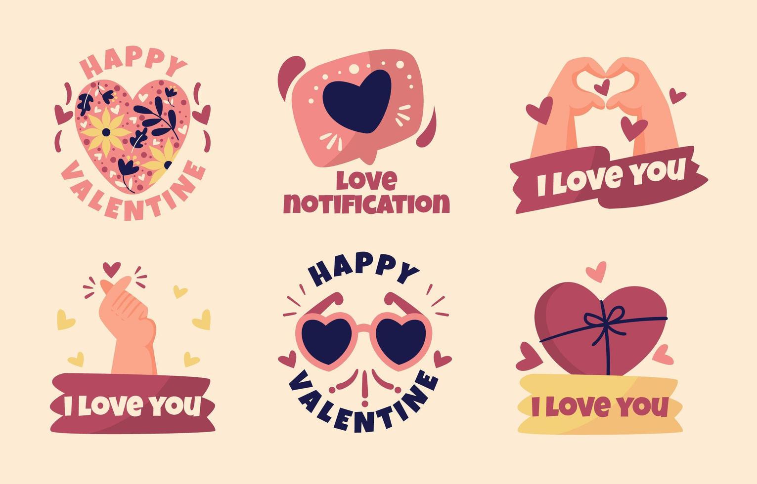 Various Symbols of Love vector