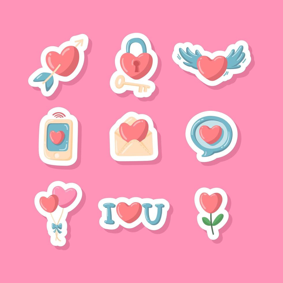 Valentine\'s Day Stickers 1874114 Vector Art at Vecteezy