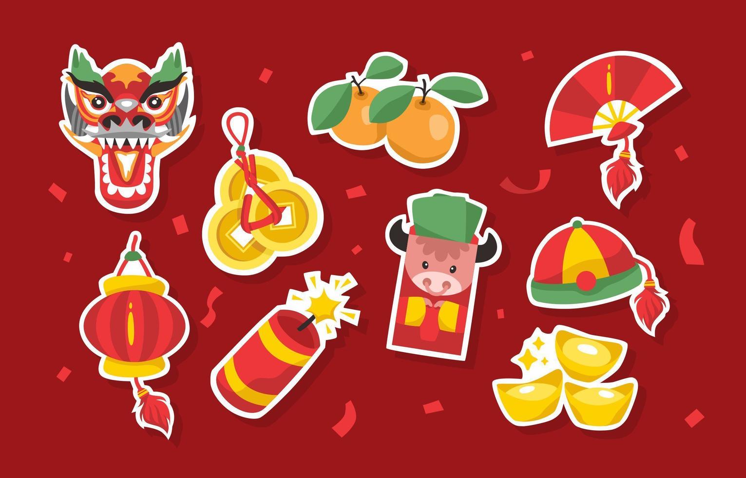 Chinese New Year Festivity Sticker vector