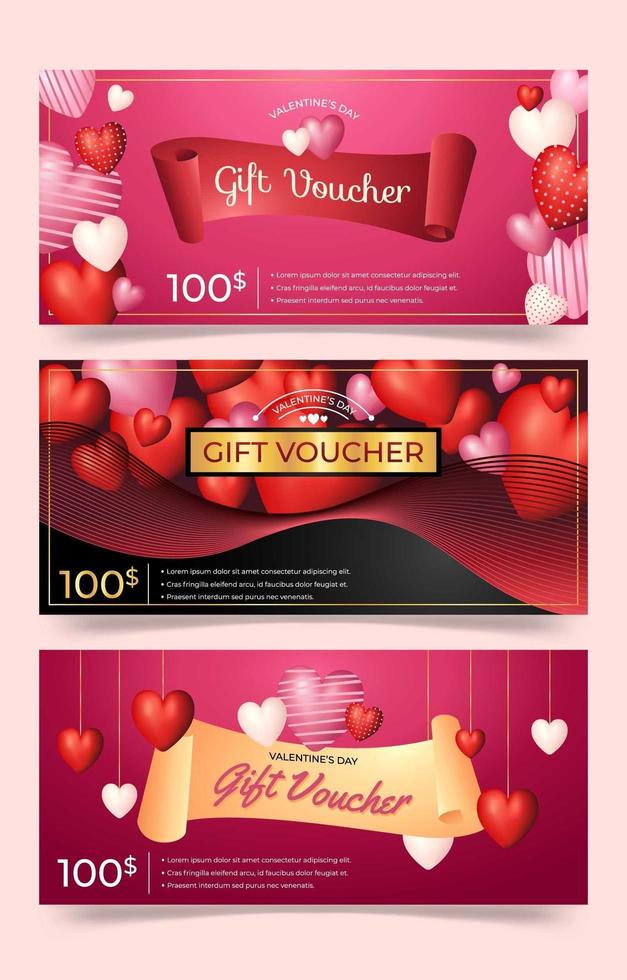 Valentine's Day Gift Vouchers vector