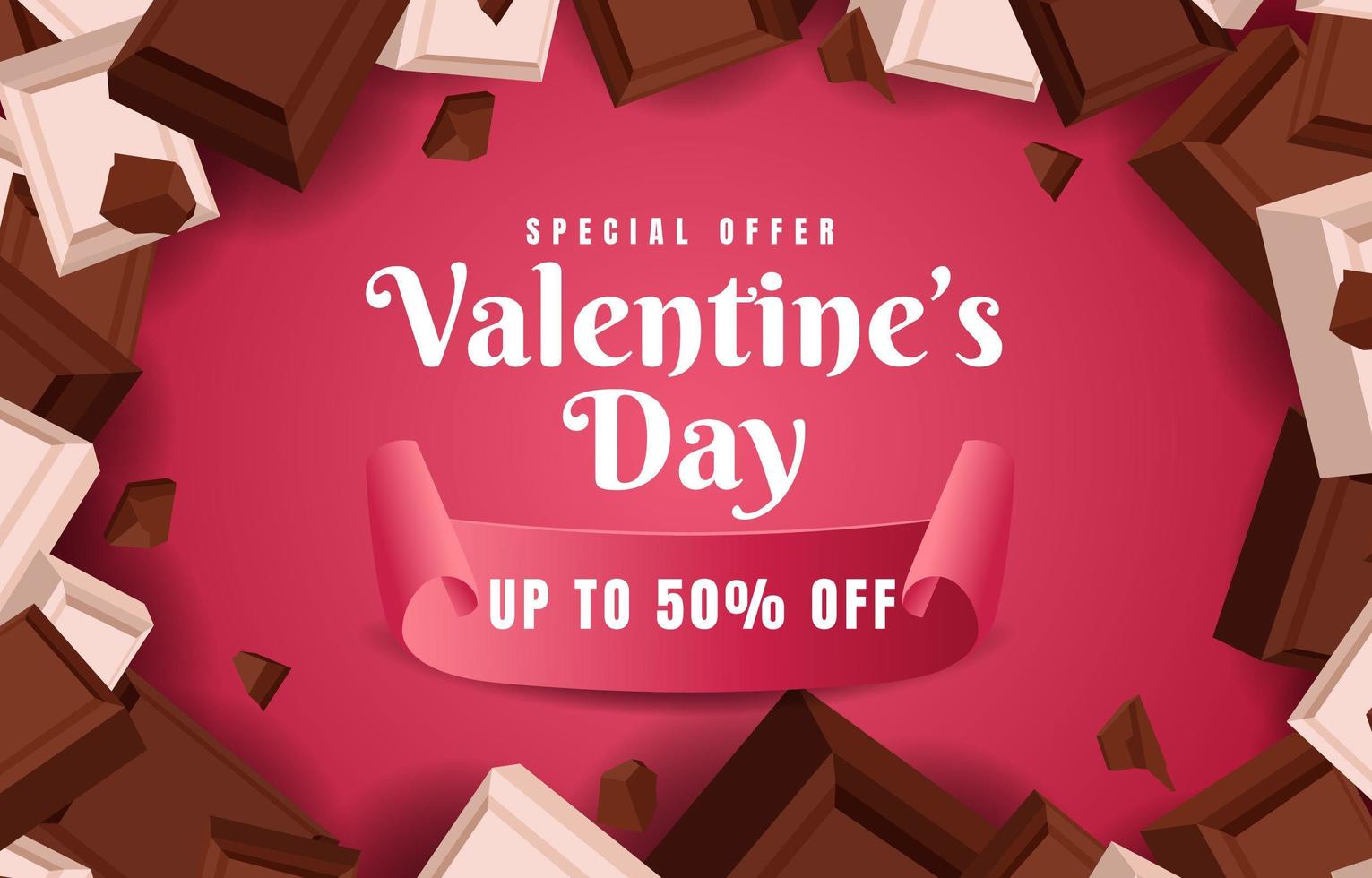 Valentine Themed Chocolate Background vector