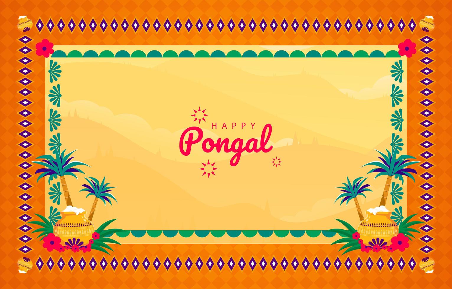 Happy Pongal Frame Background Concept vector