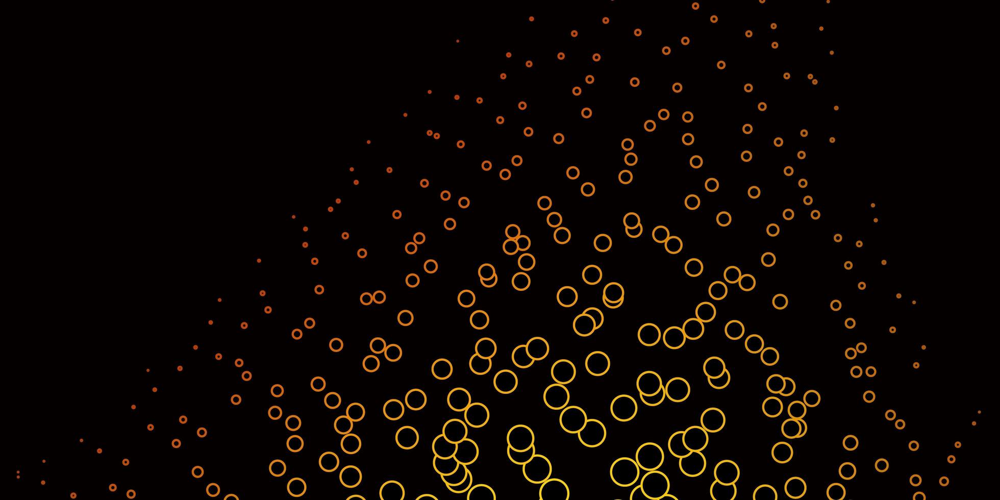 Dark Orange vector background with circles.