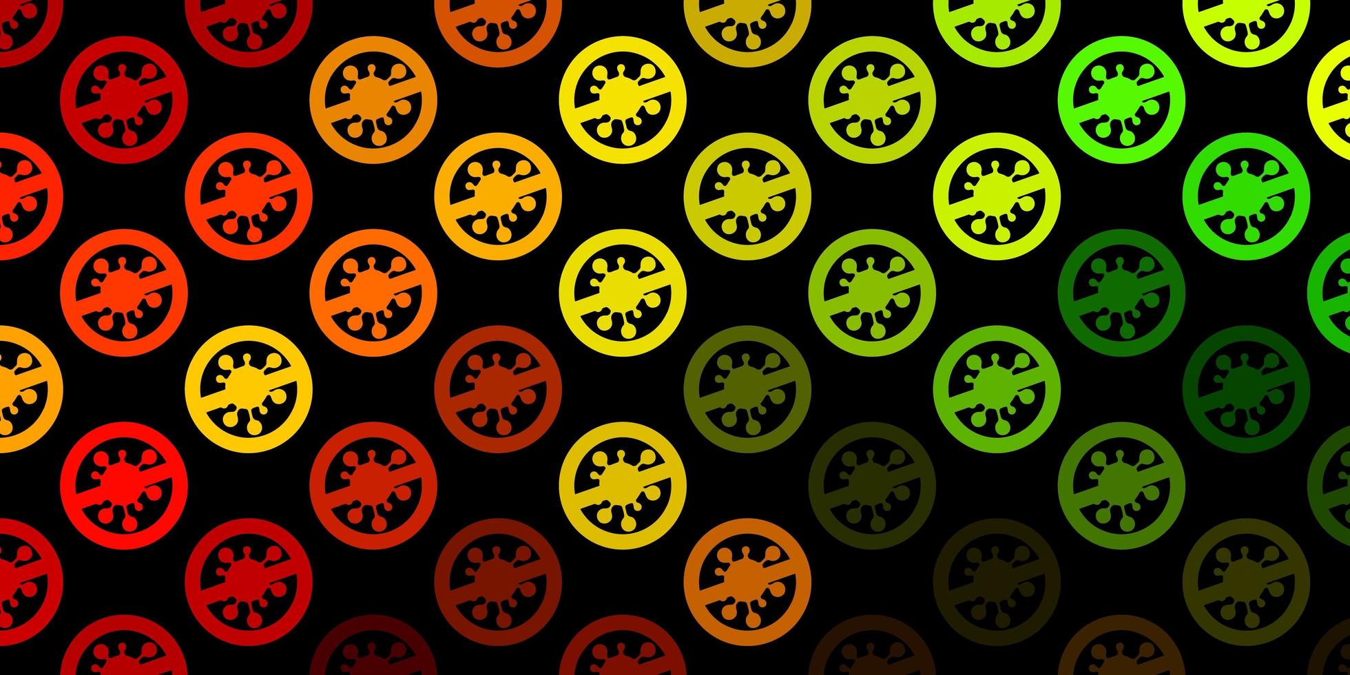 Dark Green, Yellow vector pattern with coronavirus elements