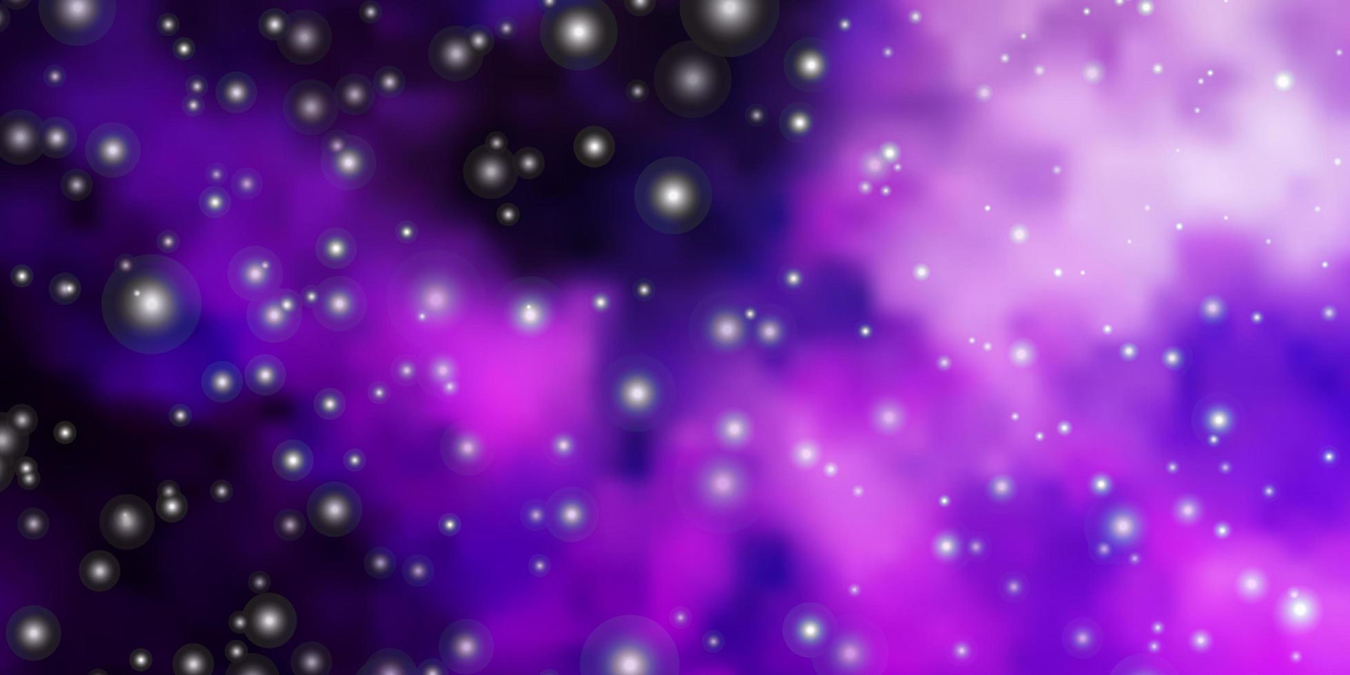 Light Purple vector background with small and big stars.