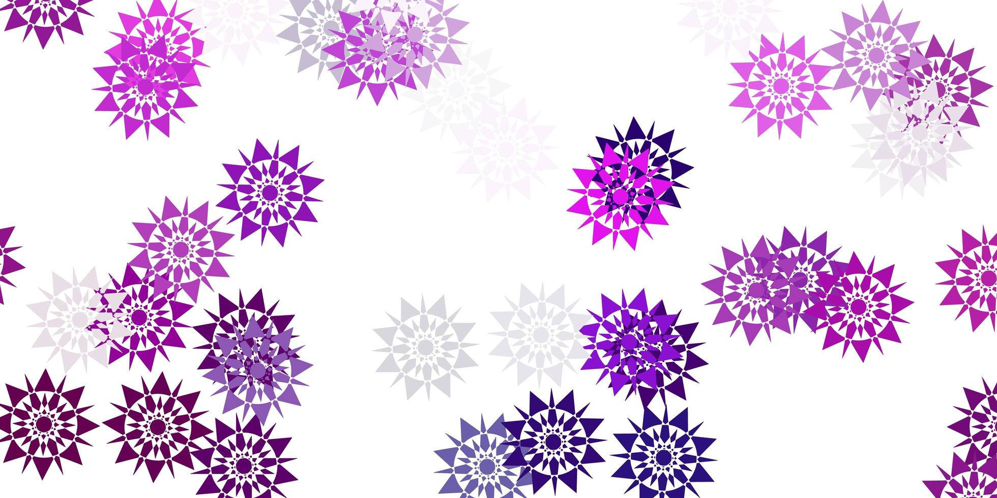 Light pink vector pattern with colored snowflakes.