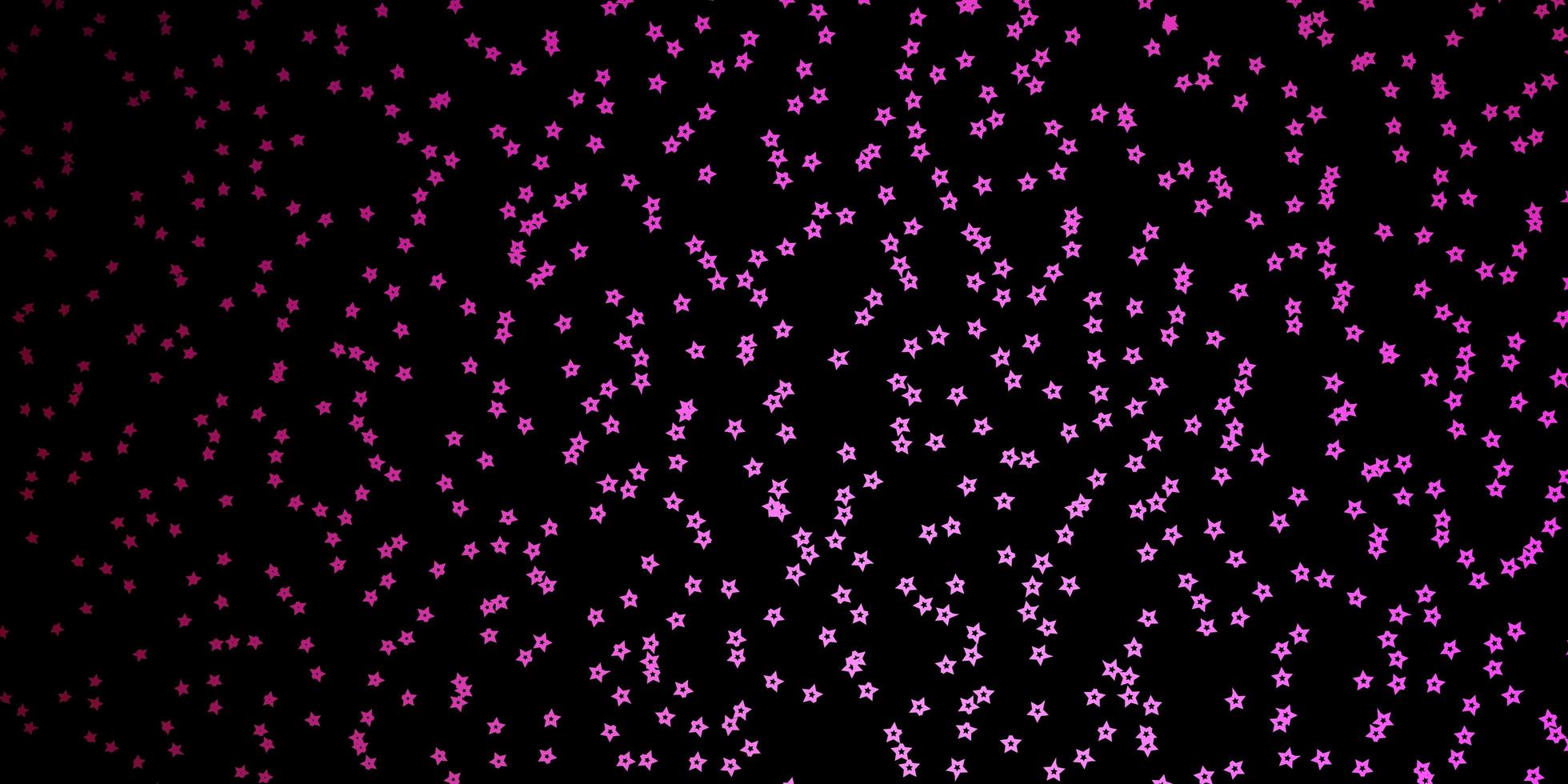 Dark Pink vector background with small and big stars.
