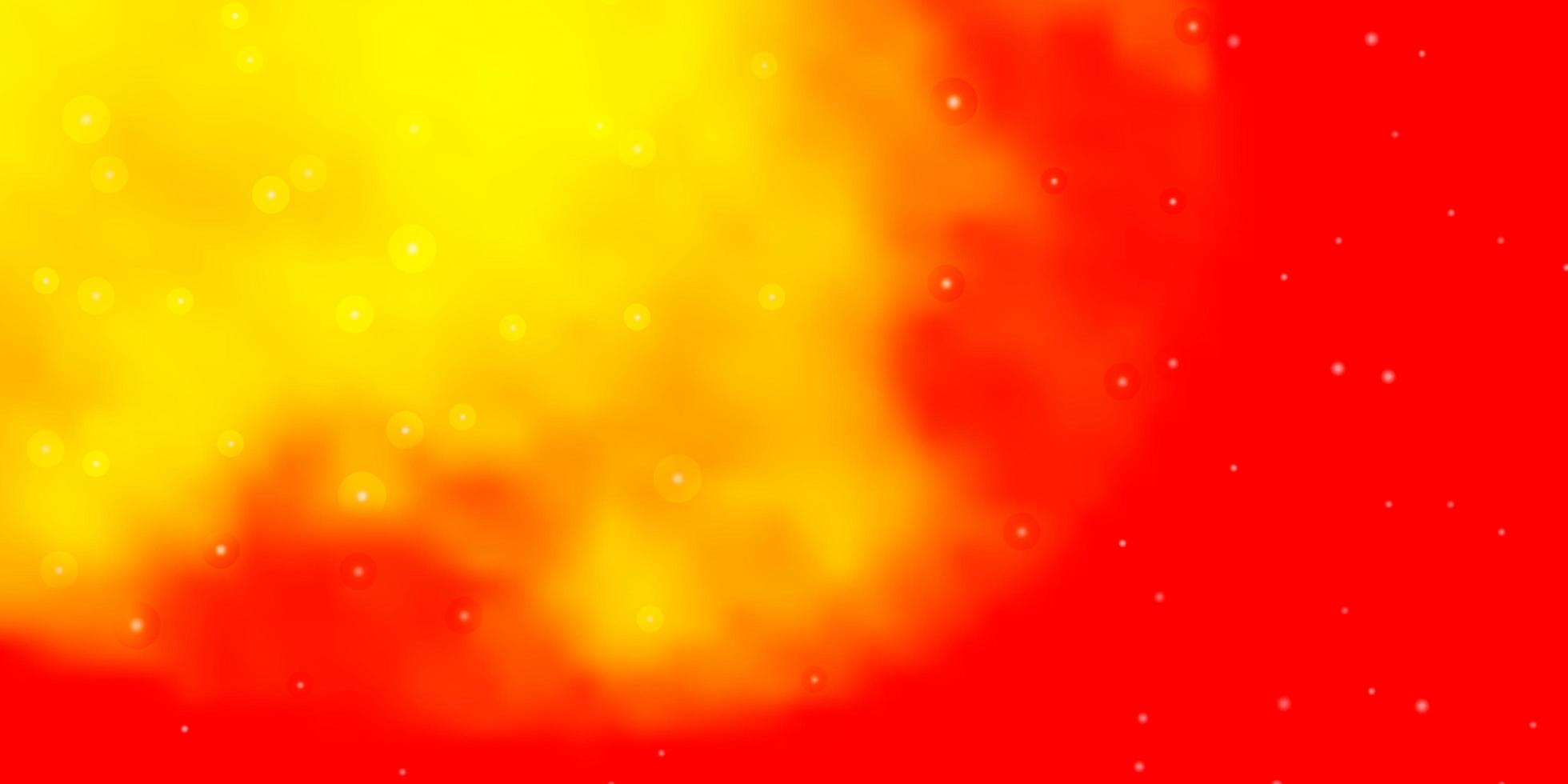 textura de vector rojo, amarillo claro con hermosas estrellas.