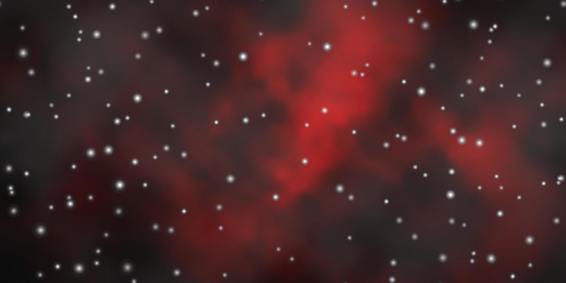 Dark Red vector template with neon stars.