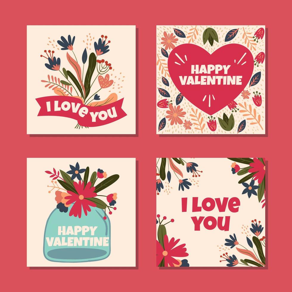 Vibrant Pink with Various Flower Designs vector