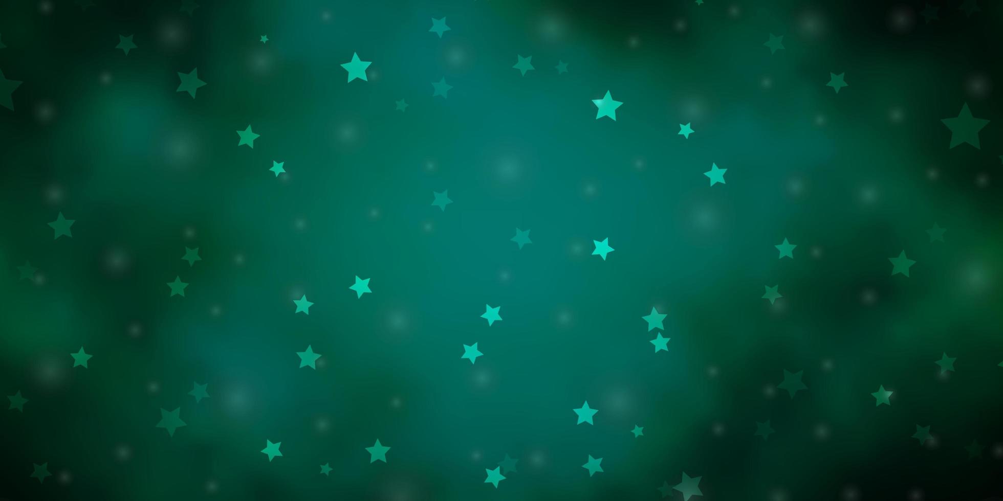 Dark Green vector layout with bright stars.