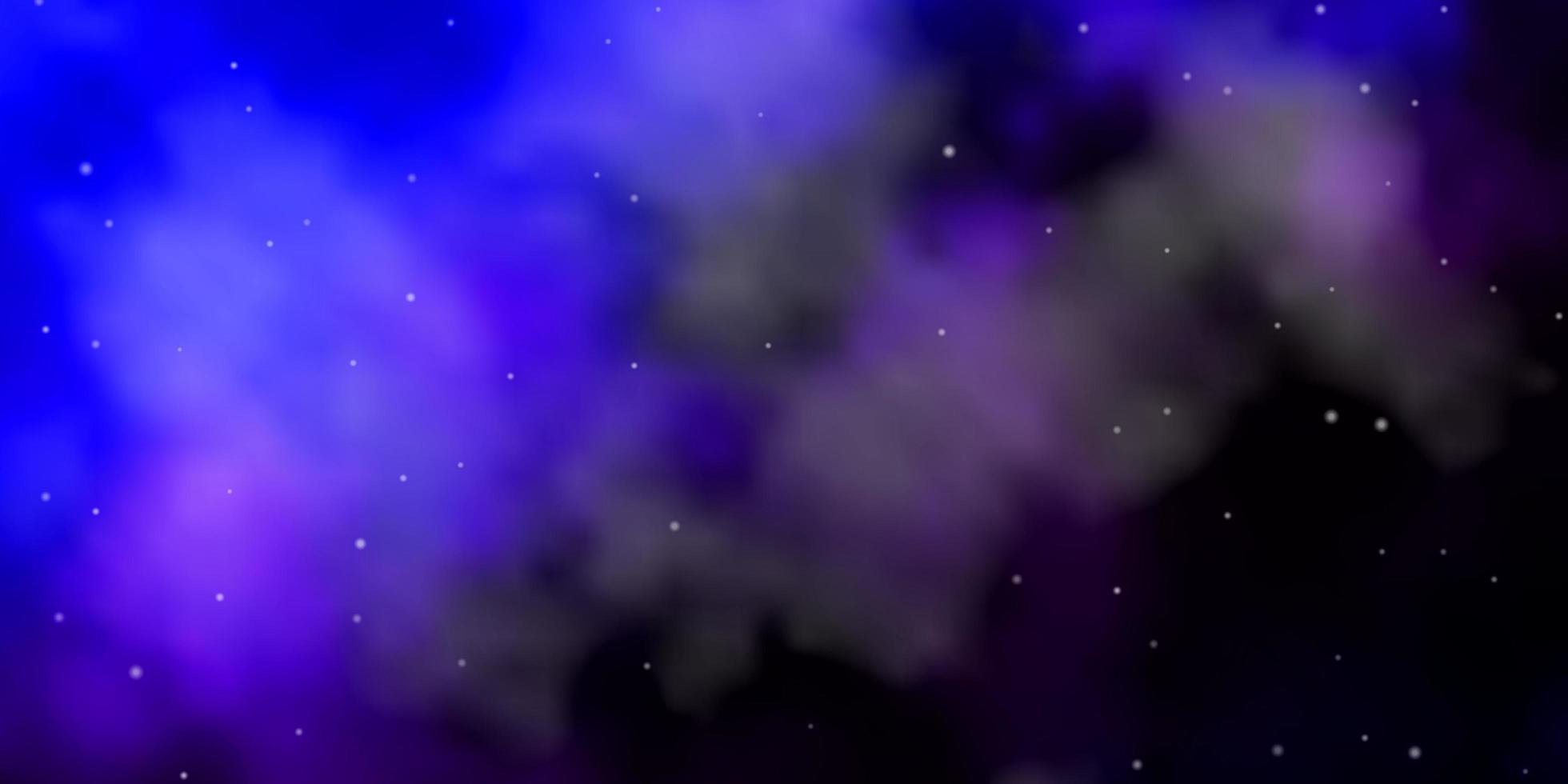 Dark Pink, Blue vector texture with beautiful stars.