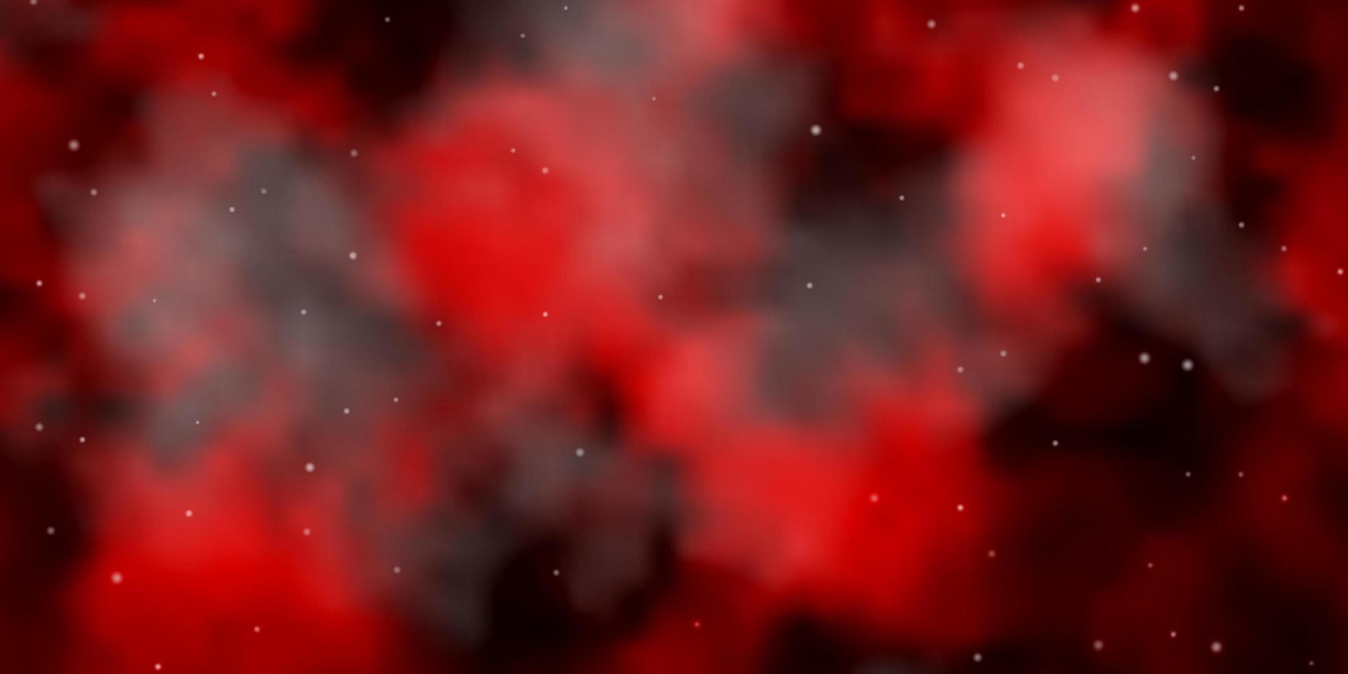 Dark Red vector template with neon stars.