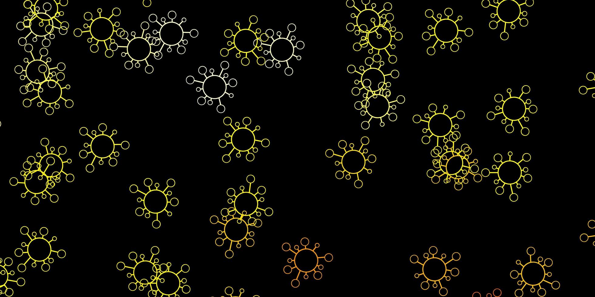 textura de vector amarillo oscuro con símbolos de enfermedad