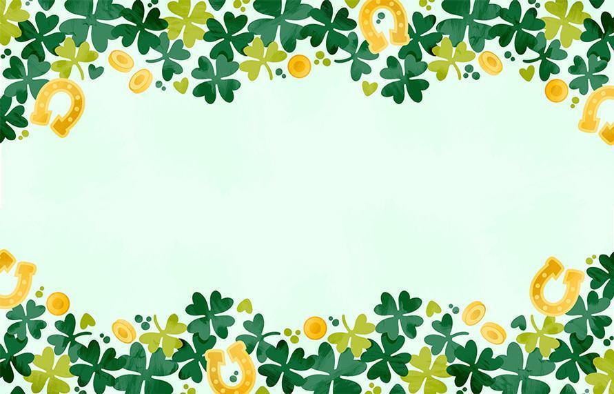 Watercolor Lucky Clovers Background vector