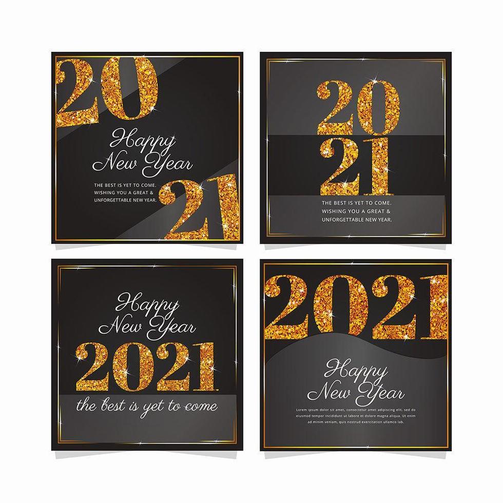 New Year Greeting Cards vector