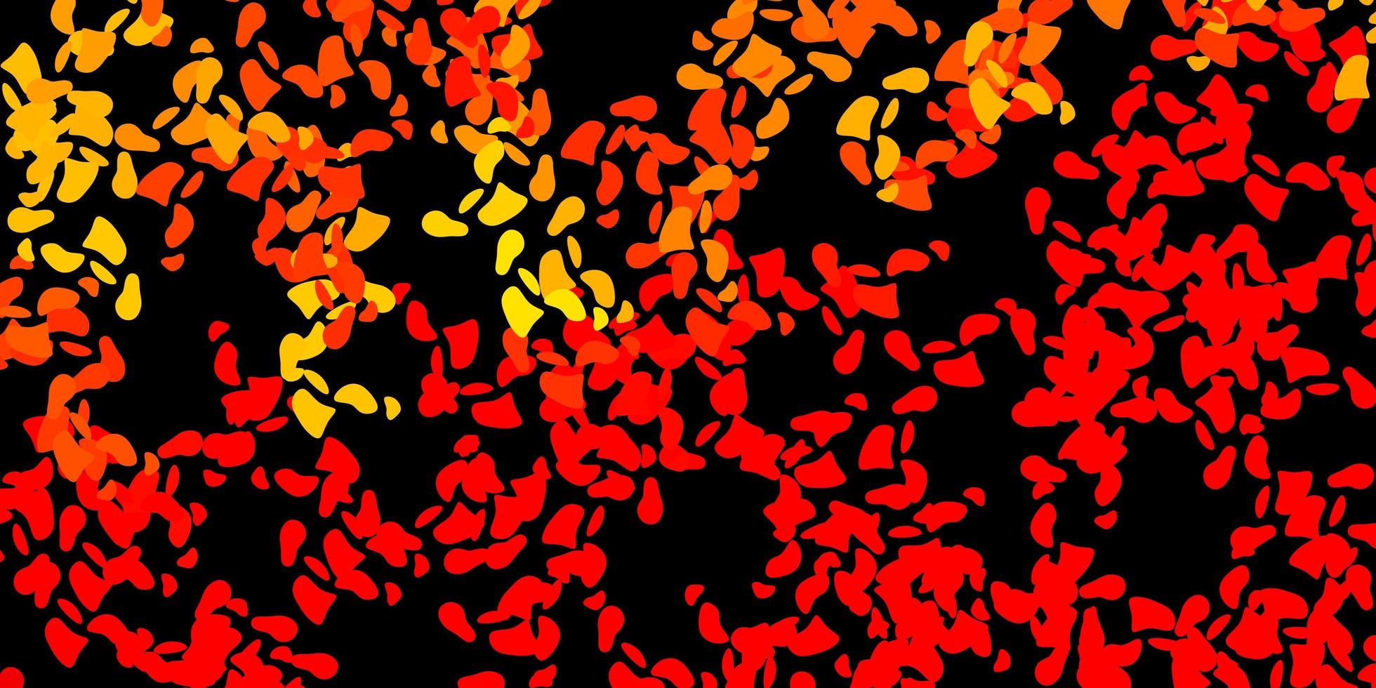 Dark red, yellow vector texture with memphis shapes.