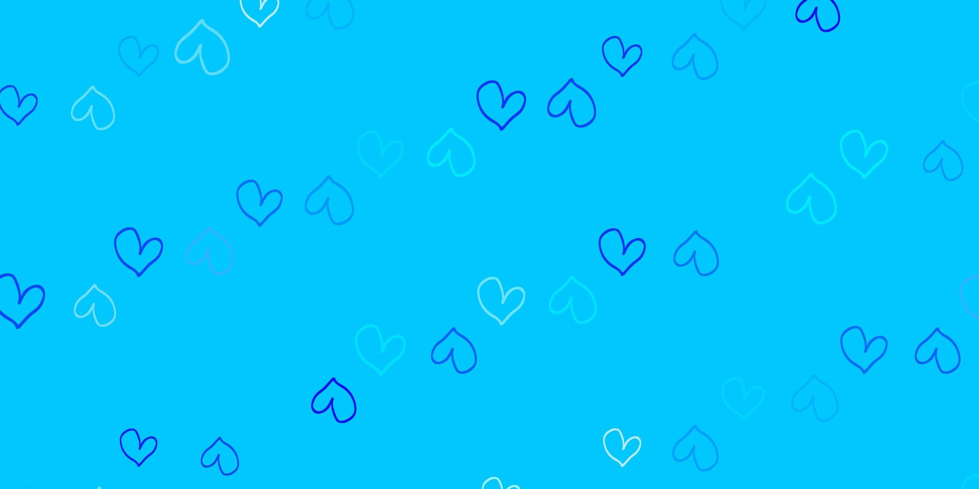 Light BLUE vector background with hearts.